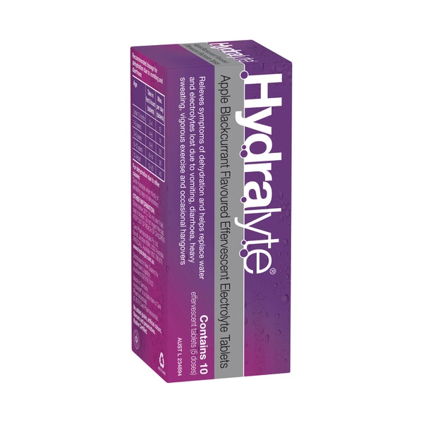 Hydralyte  Apple Blackcurrant 10 Effervescent Electrolyte Tablets 1 pack