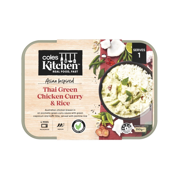 Coles Kitchen Thai Green Chicken Curry & Rice 350g