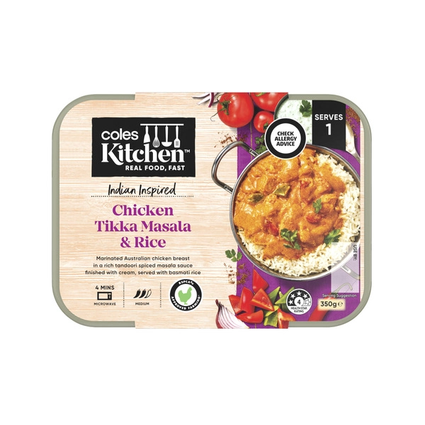 Coles Kitchen Chicken Tikka Masala & Rice 350g