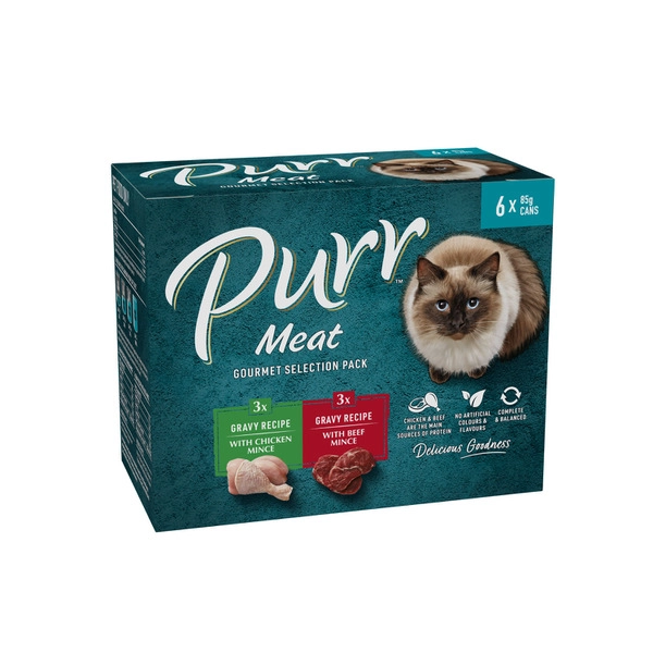 Purr Cat Food Meaty Selection 85g 6 pack