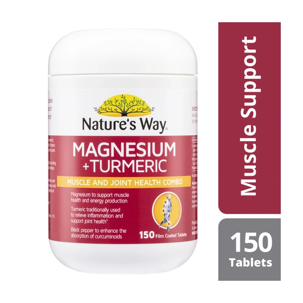 Nature's Way Magnesium + Turmeric Tablets 150 pack