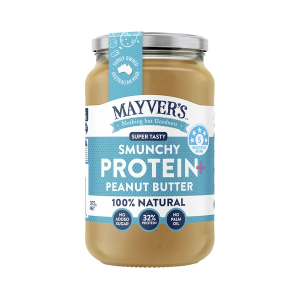 Mayver's Natural Peanut Butter High Protein 375g