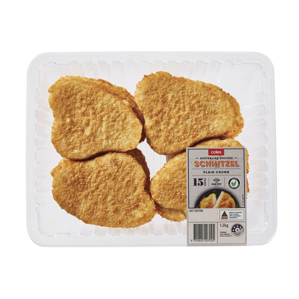 Coles RSPCA Chicken Schnitzel Plain Crumb 1.2kg