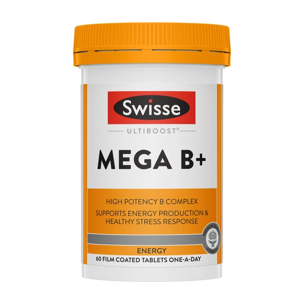 Swisse Ultiboost Mega B+ Supports Energy Production &  Healthy Stress Response 60 Tablets 60 pack