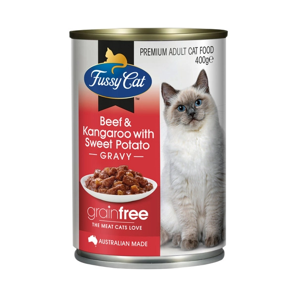 Fussy Cat Grain Free Adult Wet Cat food Beef & Kangaroo With Sweet Potato 400g