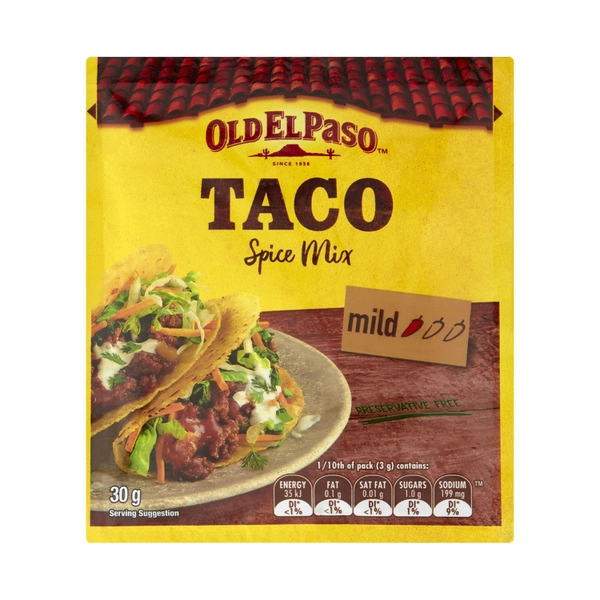 Old El Paso Spice Mix For Tacos Mild 30g