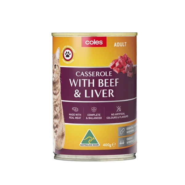 Coles Cat Food Beef & Liver 400g