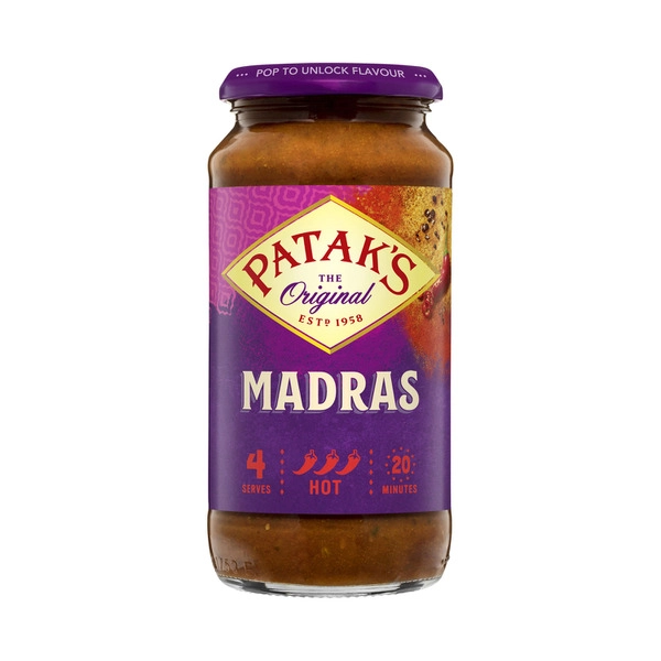 Patak's Madras Simmer Sauce Hot 450g