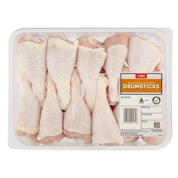 Coles RSPCA Approved Chicken Drumsticks Large Pack approx. 1.6kg