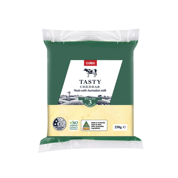 Coles Dairy Tasty Cheese Block 250g