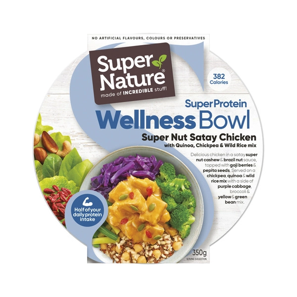 Super Nature Wellness SUPER NATURE WELLNESS BOWLS PROTEIN SATAY CHICKEN & WILD RICE 350G 