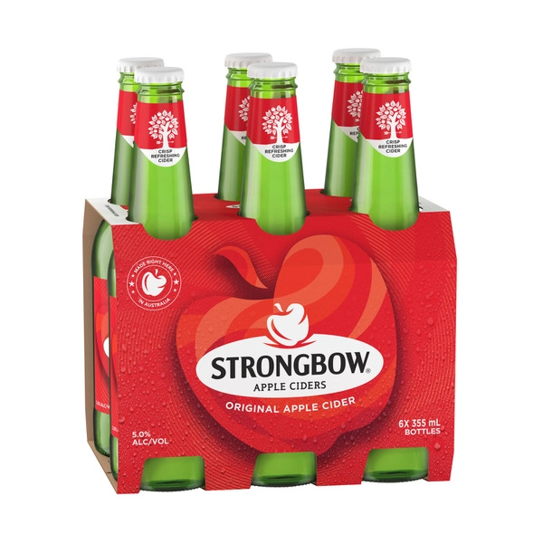 Strongbow Original Apple Cider Bottle 355mL 6 Pack