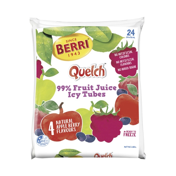 Berri Quelch Apple Berry Fruit Juice Icy Tubes 24 pack 1.68L