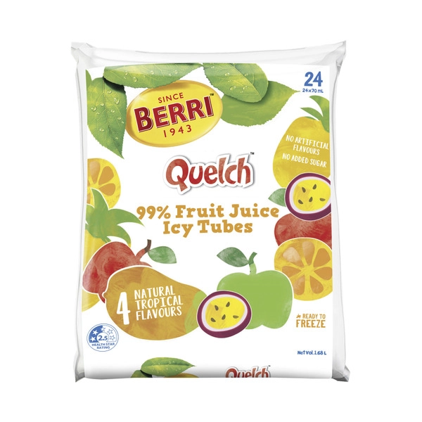 Berri Quelch Tropical Fruit Juice Icy Tubes 24 pack 1.68L