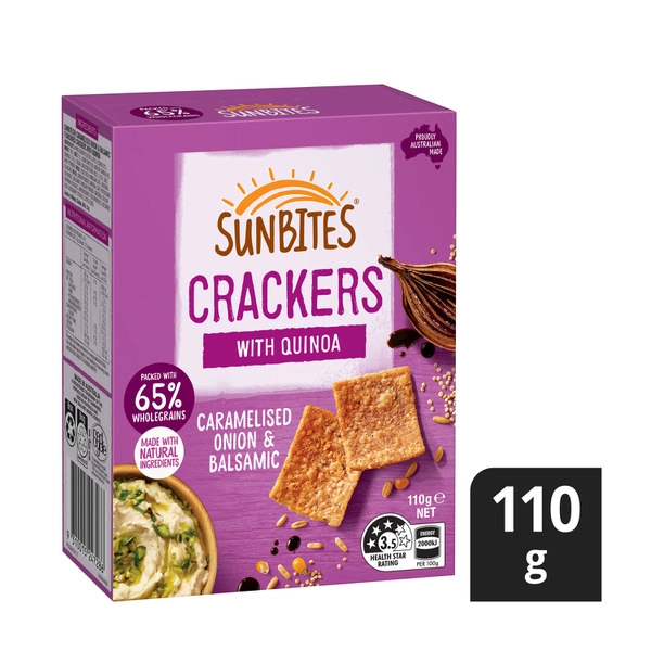 Sunbites Caramelised Onion & Balsamic Snack Crackers 110g