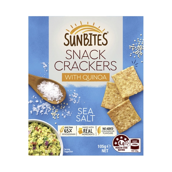 Sunbites Sea Salt Snack Crackers 105g