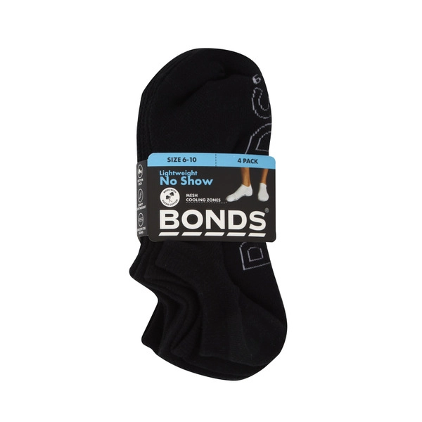 Mens Bonds Logo Light BONDS MENS LOGO LIGHT NO SHOW SIZE 6+ & 11+ :4 PACK 