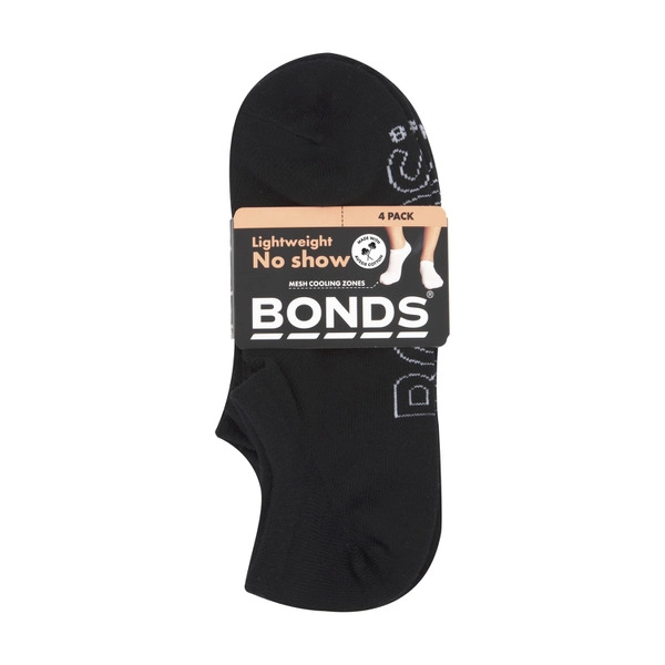 Womens Bonds Logo WOMENS BONDS LOGO LIGHT NO SHOW SIZE 8 - 11 :4 PACK 