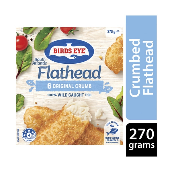 Birds Eye Frozen Mild Flavour Flathead Crumb 6 Pack 270g