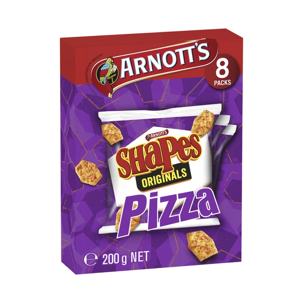 Arnotts Shapes 8 Pack ARNOTTS SHAPES MULTIPACK 8PK:ORIGINAL PIZZA:.:200 GRAM 