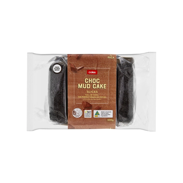 Coles Chocolate Mud Cake Slices 5 pack 500g