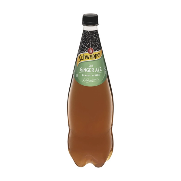 Schweppes Dry Ginger Ale Soft Drink Classic Mixers Bottle 1.1L