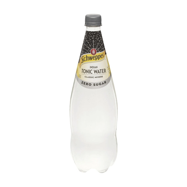 Schweppes Zero Sugar Classic Mixers Indian Tonic Water Bottle 1.1L