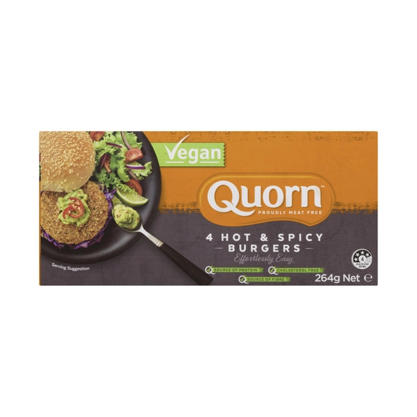 Quorn Frozen Vegan Hot & Spicy Burgers 264g