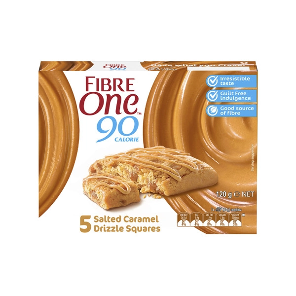 Fibre One Salted Caramel Squares 5 pack 120g