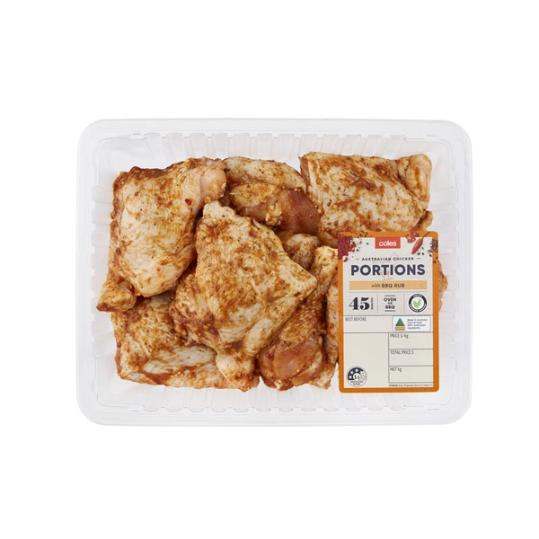 Coles RSPCA Approved Chicken Portions With BBQ Rub PERKG