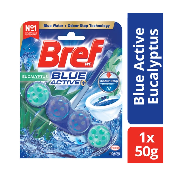 Bref Blue Active Rim block Toilet Cleaner Eucalyptus 50g