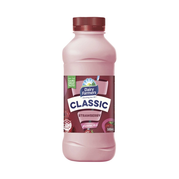 Dairy Farmers Classic DAIRY FARMERS CLASSIC STRAWBERRY FLAVOURED MILK 500ML 