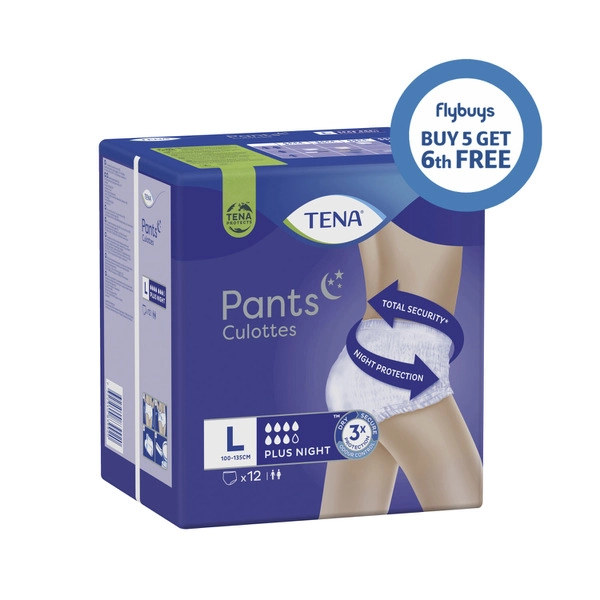 Tena Plus Night Pants Incontinence Size Large 12 pack