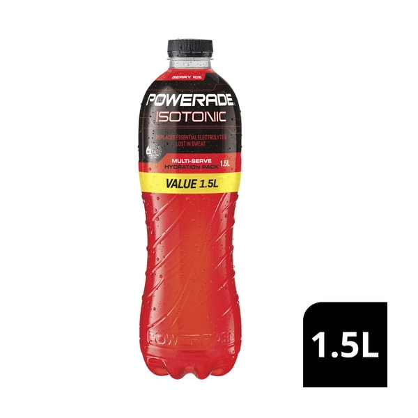 Powerade Isotonic Berry Ice Sports Drink Flat Cap 1.5L