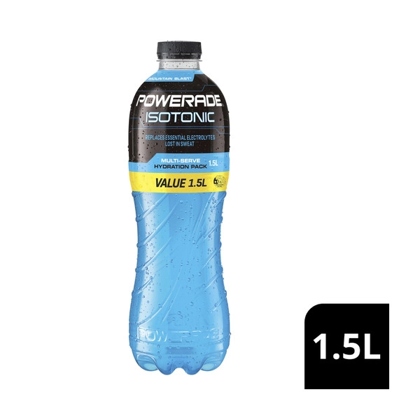 Powerade Isotonic Mountain Blast Sports Drink Flat Cap 1.5L