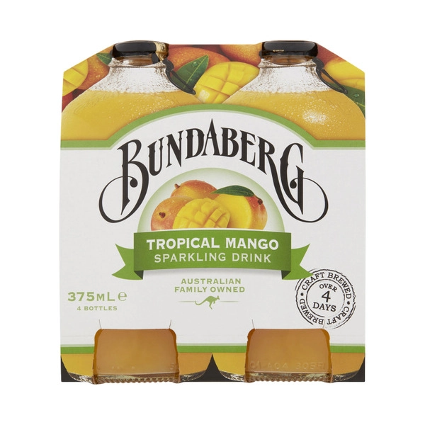 Bundaberg Brewed Drink Tropical Mango 4x375mL 4 pack