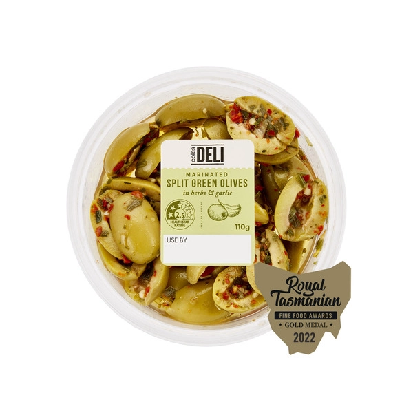 Coles Deli Express Split Green Olives 110g