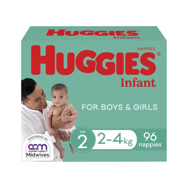 Huggies Infant Nappies Size 2 (4-8kg) 96 pack