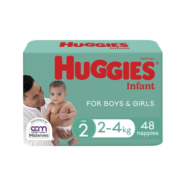 Huggies Nappies Unisex Infant Size 2 Bulk 48 pack