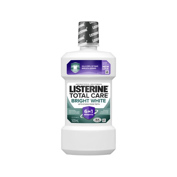 Listerine Bright White Multi Action Whitening Mouthwash Lemon Flavour & Salt 500mL