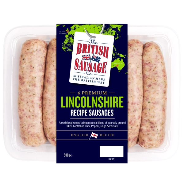 British Sausage Co Lincolnshire Sausages 500g