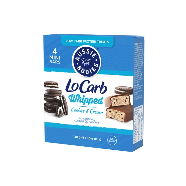 Aussie Bodies Lo Carb Whip'd Cookies & Cream Protein Bar 120g