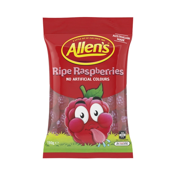 Allen's Lollies Ripe Raspberries Lolly Bag 190g