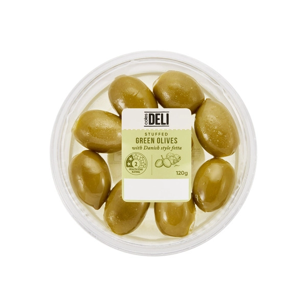 Coles Deli Express Green Olives & Danish Fetta 120g