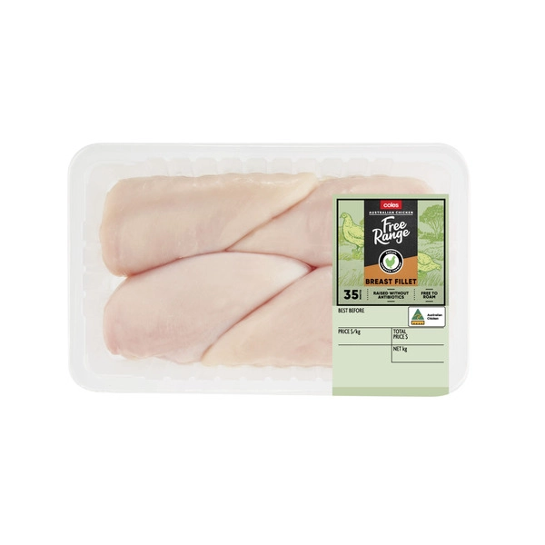 Coles RSPCA Approved Free Range Chicken Breast Large Pack approx. 1.25kg