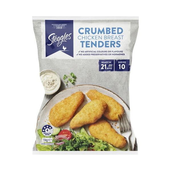 Steggles Frozen Classic Crumb Chicken Breast Tenders 1kg