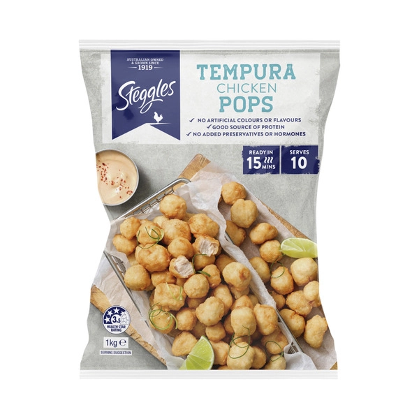 Steggles Frozen Tempura Chicken Breast Pops 1kg