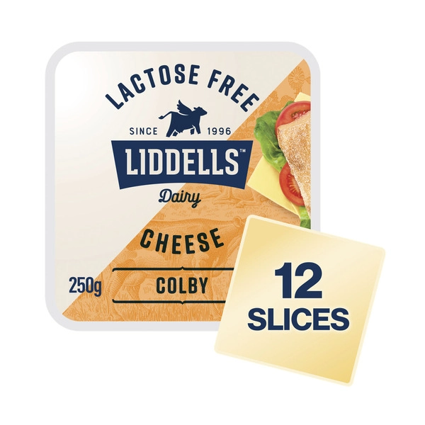 Liddells Lactose Free Colby Cheese Slices 250g