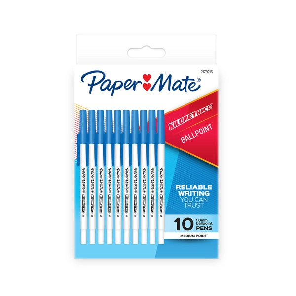 Paper Mate Kilometrico Pens Blue 10 pack