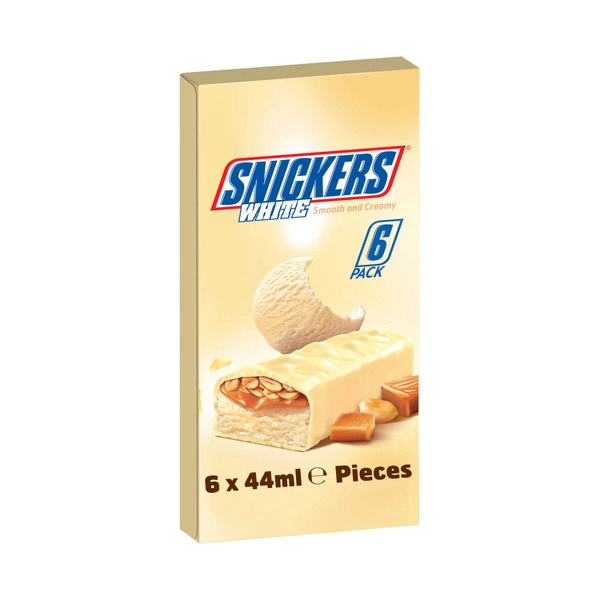 Snickers WHITE Creamy Ice Bar 6 Pack Multipack 264mL